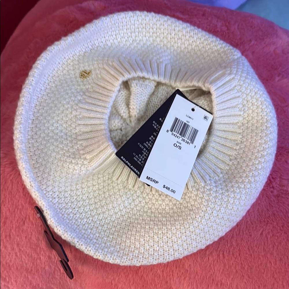 Ralph Lauren Cream Knit Beret